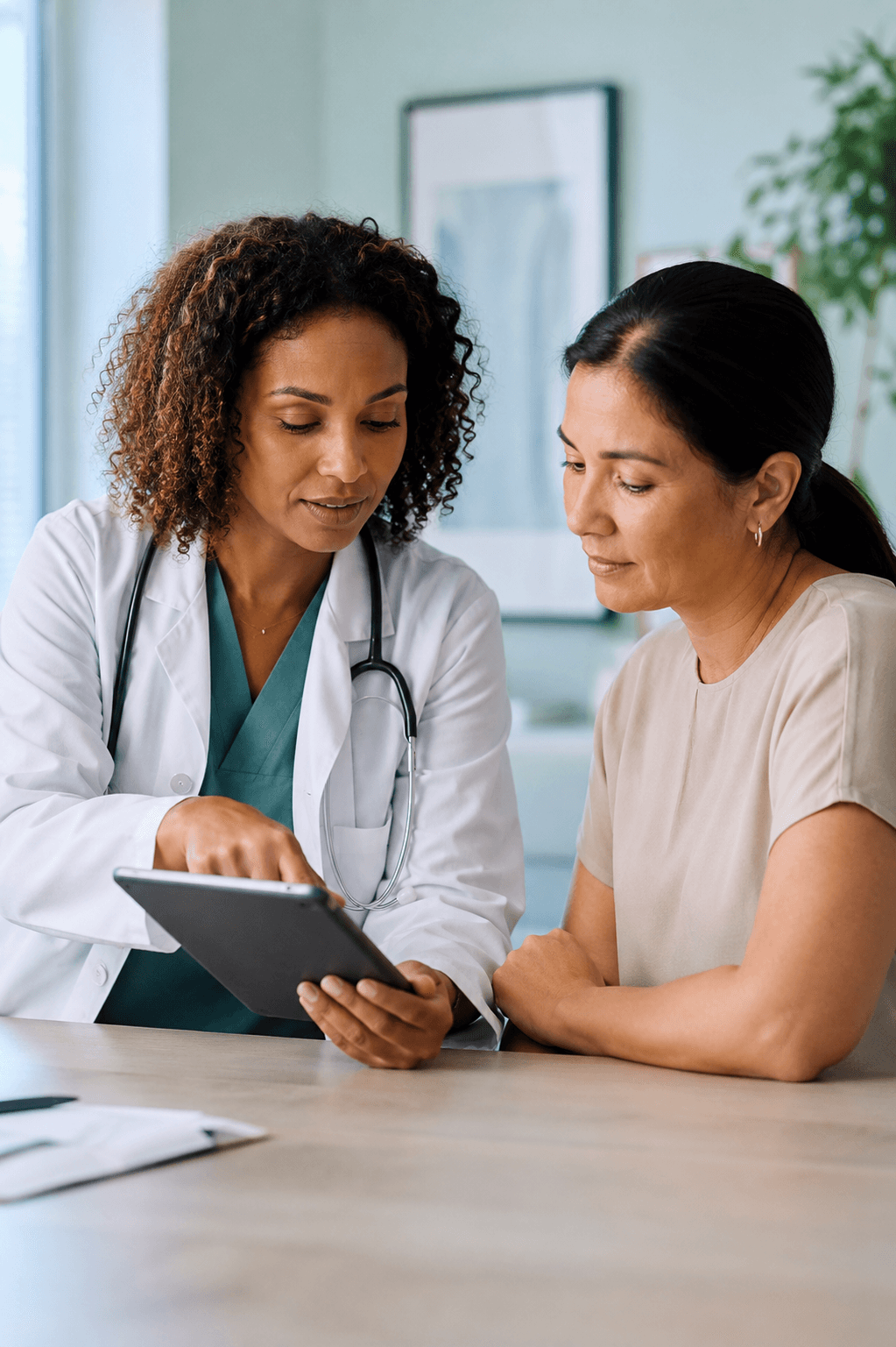 Doctor reviewing results with a patient